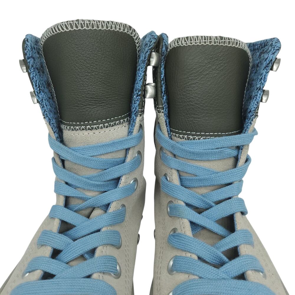 Converse Shoes Womens 6 Gray Blue Suede Boots Leather Grunge Punk Steampunk - Picture 6 of 15